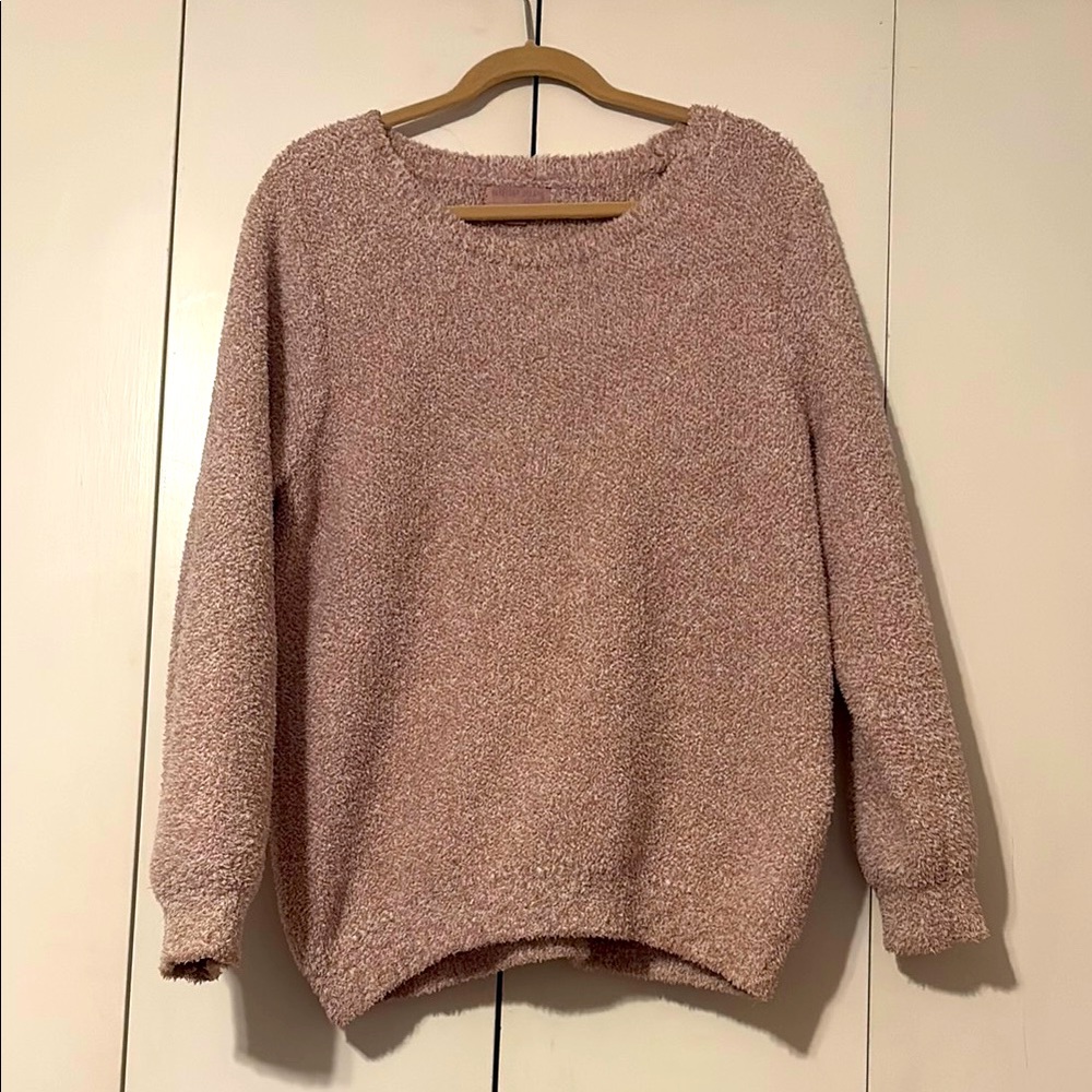 Barefoot Dreams Pink Crew Neck Sweater Soft Knit